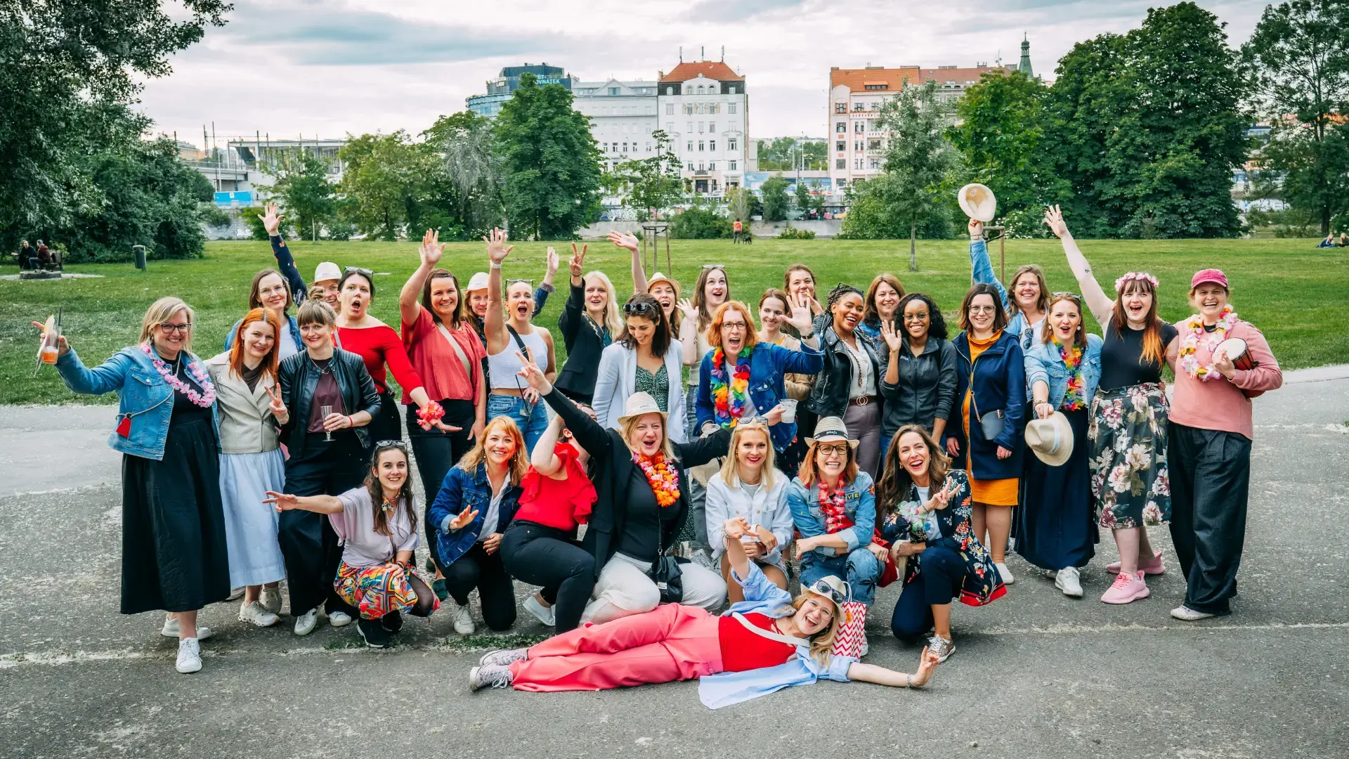 Group of women at pricefx gathering in a park